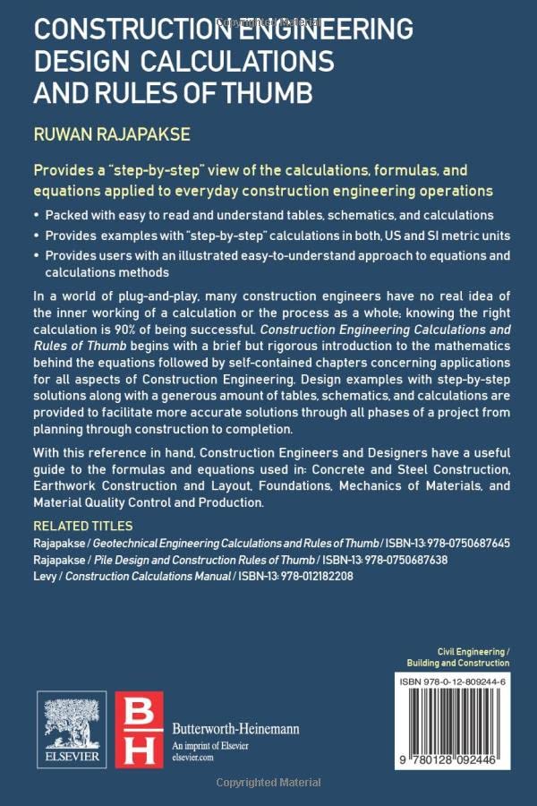 Construction Engineering Design Calculations and Rules of Thumb 1st Edition