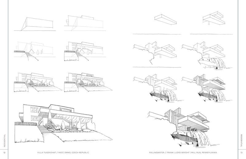 Draw Like an Artist: 100 Buildings and Architectural Forms: Step-by-Step Realistic Line Drawing - A Sourcebook for Aspiring Artists and Designers