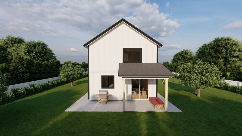 23' x 52' Farmhouse w/ 4 Bedroom, 2.5 Bath Architectural Plans - Custom 1,841 SF Modern Home Blueprint - PDF/AutoCAD - Bookread