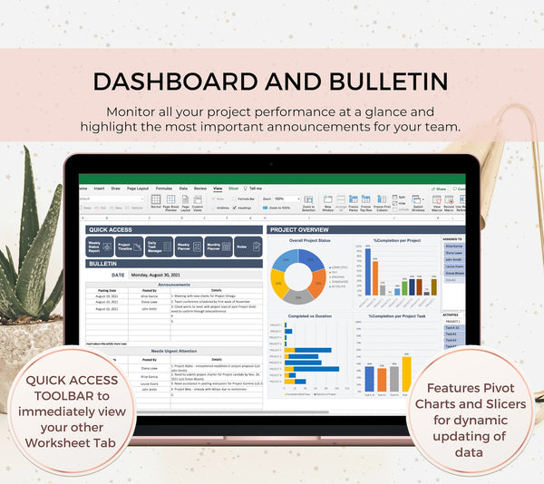 Project Management Template, Excel Dashboard, Project Tracker, Project Planner, Excel Template, Project Timeline, Gantt Chart, Task Tracker - Bookread